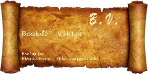 Boskó Viktor névjegykártya
